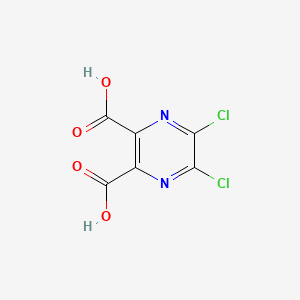 Chemical structure of 5,6-Dichloropyrazine-2,3-dicarboxylic acid
