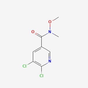 Chemical structure of 5,6-Dichloro-N-methoxy-N-methylpyridine-3-carboxamide