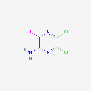 Chemical structure of 5,6-Dichloro-3-iodopyrazin-2-amine