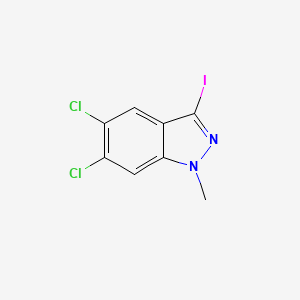 Chemical structure of 5,6-Dichloro-3-iodo-1-methyl-1H-indazole