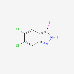 Chemical structure of 5,6-Dichloro-3-iodo-1H-indazole