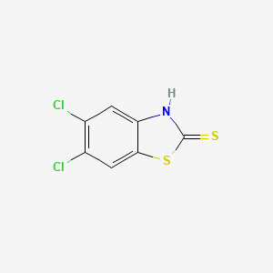 Chemical structure of 2(3H)-Benzothiazolethione, 5,6-dichloro-