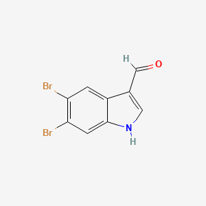 Chemical structure of 5,6-Dibromo-1H-indole-3-carbaldehyde