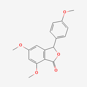 Chemical structure of 5,6-Desmethylenedioxy-5-methoxyaglalactone