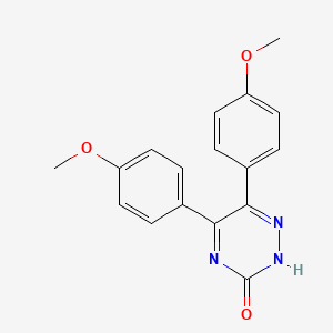 Chemical structure of 5,6-bis(4-methoxyphenyl)-1,2,4-triazin-3-ol