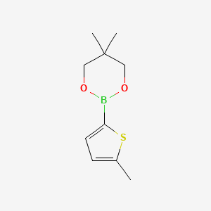 Chemical structure of 5,5-dimethyl-2-(5-methylthiophen-2-yl)-1,3,2-dioxaborinane