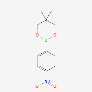 Chemical structure of 5,5-dimethyl-2-(4-nitrophenyl)-1,3,2-dioxaborinane