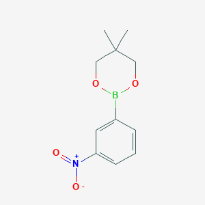 Chemical structure of 5,5-dimethyl-2-(3-nitrophenyl)-1,3,2-dioxaborinane