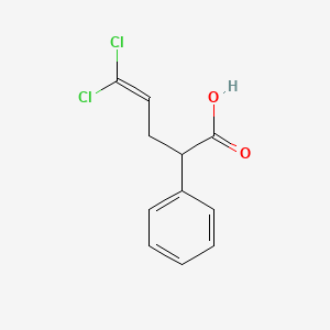 Chemical structure of 5,5-dichloro-2-phenylpent-4-enoic acid