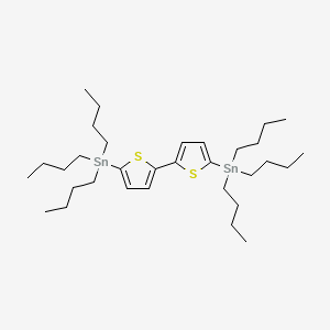 Chemical structure of 5,5′-Bis(tributylstannyl)-2,2′-bithiophene