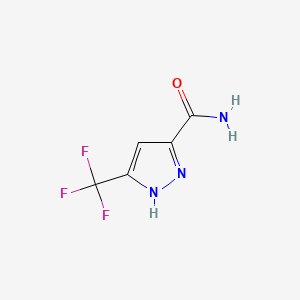 Chemical structure of 5-(Trifluoromethyl)pyrazole-3-carboxamide