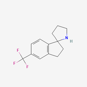 Chemical structure of 5-(Trifluoromethyl)-2,3-dihydrospiro-[indene-1,2'-pyrrolidine]