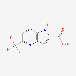 Chemical structure of 5-(Trifluoromethyl)-1H-pyrrolo[3,2-b]pyridine-2-carboxylic acid