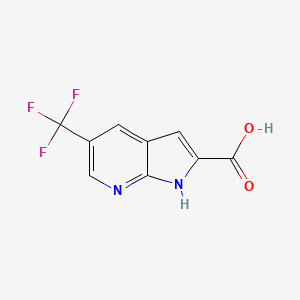 Chemical structure of 5-(Trifluoromethyl)-1H-pyrrolo[2,3-b]pyridine-2-carboxylic acid