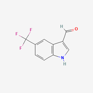 Chemical structure of 5-(Trifluoromethyl)-1H-indole-3-carbaldehyde