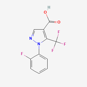 Chemical structure of 5-(Trifluoromethyl)-1-(2-fluorophenyl)-1H-pyrazole-4-carboxylic acid