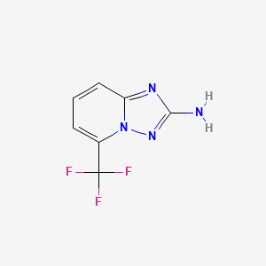 Chemical structure of 5-(Trifluoromethyl)-[1,2,4]triazolo[1,5-a]pyridin-2-amine