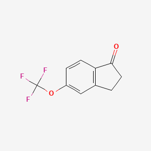 Chemical structure of 5-(Trifluoromethoxy)-2,3-dihydro-1H-inden-1-one