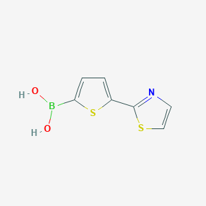 Chemical structure of 5-(2-Thiazolyl)thiophene-2-boronic acid