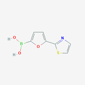 Chemical structure of 5-(Thiazol-2-yl)furan-2-boronic acid