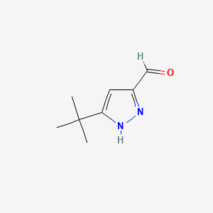 Chemical structure of 5-tert-Butyl-1H-pyrazole-3-carbaldehyde