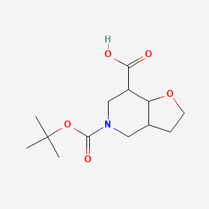 Chemical structure of 5-(tert-Butoxycarbonyl)octahydrofuro[3,2-c]pyridine-7-carboxylic acid