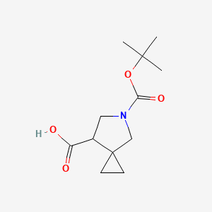 Chemical structure of 5-(tert-Butoxycarbonyl)-5-azaspiro[2.4]heptane-7-carboxylic acid