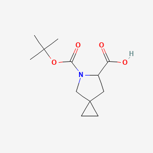Chemical structure of 5-(TERT-BUTOXYCARBONYL)-5-AZASPIRO[2.4]HEPTANE-6-CARBOXYLIC ACID