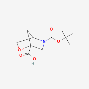 Chemical structure of 5-(tert-Butoxycarbonyl)-2-oxa-5-azabicyclo[2.2.1]heptane-1-carboxylic acid