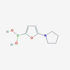 Chemical structure of 5-(Pyrrolidino)furan-2-boronic acid