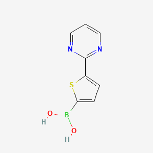 Chemical structure of 5-(Pyrimidin-2-yl)thiophene-2-boronic acid