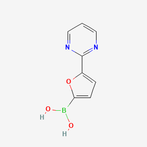 Chemical structure of 5-(Pyrimidin-2-yl)furan-2-boronic acid