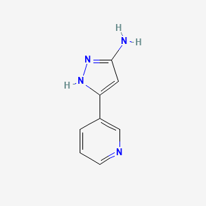Chemical structure of 5-(Pyridin-3-yl)-1H-pyrazol-3-amine
