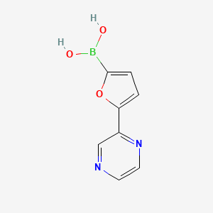 Chemical structure of 5-(Pyrazin-2-yl)furan-2-boronic acid