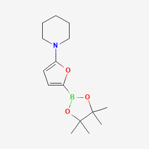 Chemical structure of 5-(Piperidino)furan-2-boronic acid pinacol ester