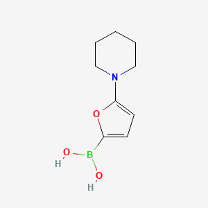 Chemical structure of 5-(Piperidino)furan-2-boronic acid