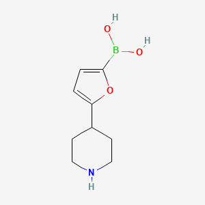 Chemical structure of 5-(Piperidin-4-yl)furan-2-boronic acid