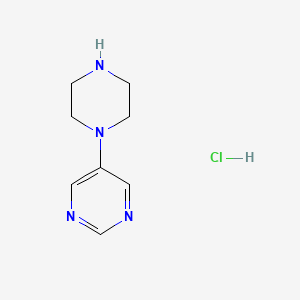 Chemical structure of 5-(Piperazin-1-yl)pyrimidine hydrochloride