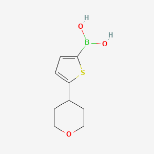 Chemical structure of 5-(Oxan-4-yl)thiophene-2-boronic acid