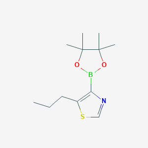 Chemical structure of 5-(n-Propyl)thiazole-4-boronic acid pinacol ester