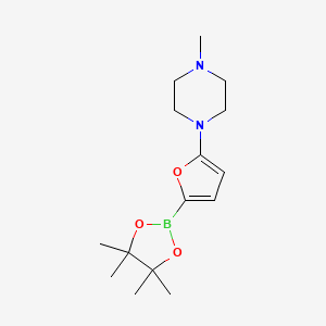 Chemical structure of 5-(N-Methylpiperazin-1-yl)furan-2-boronic acid pinacol ester