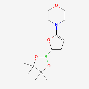 Chemical structure of 5-(Morpholino)furan-2-boronic acid pinacol ester
