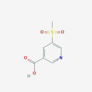 Chemical structure of 5-(Methylsulfonyl)nicotinic Acid