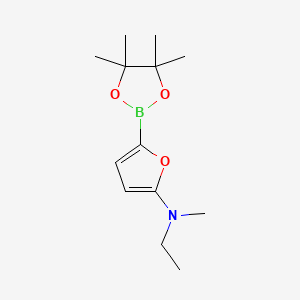 Chemical structure of 5-(Methylethylamino)furan-2-boronic acid pinacol ester