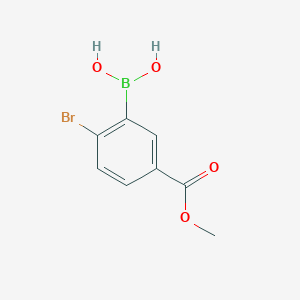 Chemical structure of 5-(METHOXYCARBONYL)-2-BROMOPHENYLBORONIC ACID