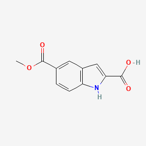 Chemical structure of 5-(Methoxycarbonyl)-1H-Indole-2-Carboxylic Acid