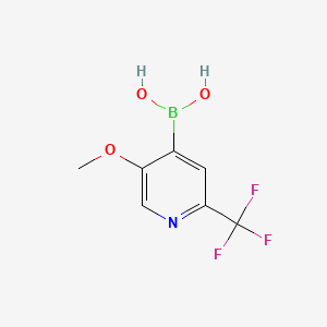 Chemical structure of 5-(METHOXY)-2-TRIFLUOROMETHYLPYRIDINE-4-BORONIC ACID