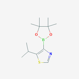 Chemical structure of 5-(iso-Propyl)thiazole-4-boronic acid pinacol ester