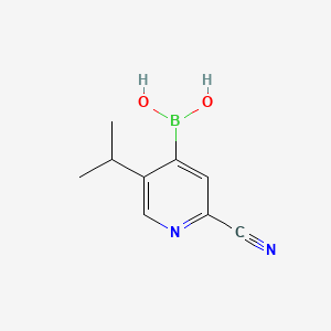Chemical structure of 5-(iso-Propyl)-2-cyanopyridine-4-boronic acid