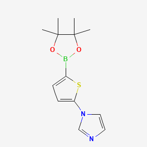 Chemical structure of 5-(Imidazol-1-yl)thiophene-2-boronic acid pinacol ester